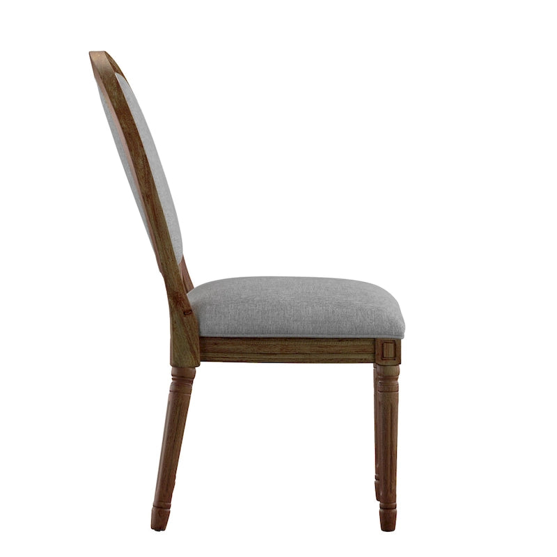 Deana Round Linen and Wood Dining Chairs (Set of 2) by iNSPIRE Q Artisan