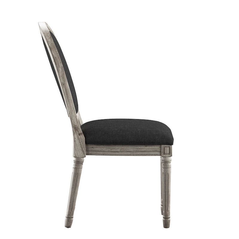 Deana Round Linen and Wood Dining Chairs (Set of 2) by iNSPIRE Q Artisan