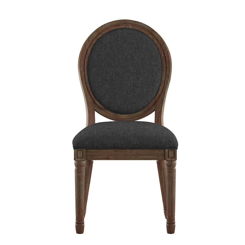 Deana Round Linen and Wood Dining Chairs (Set of 2) by iNSPIRE Q Artisan