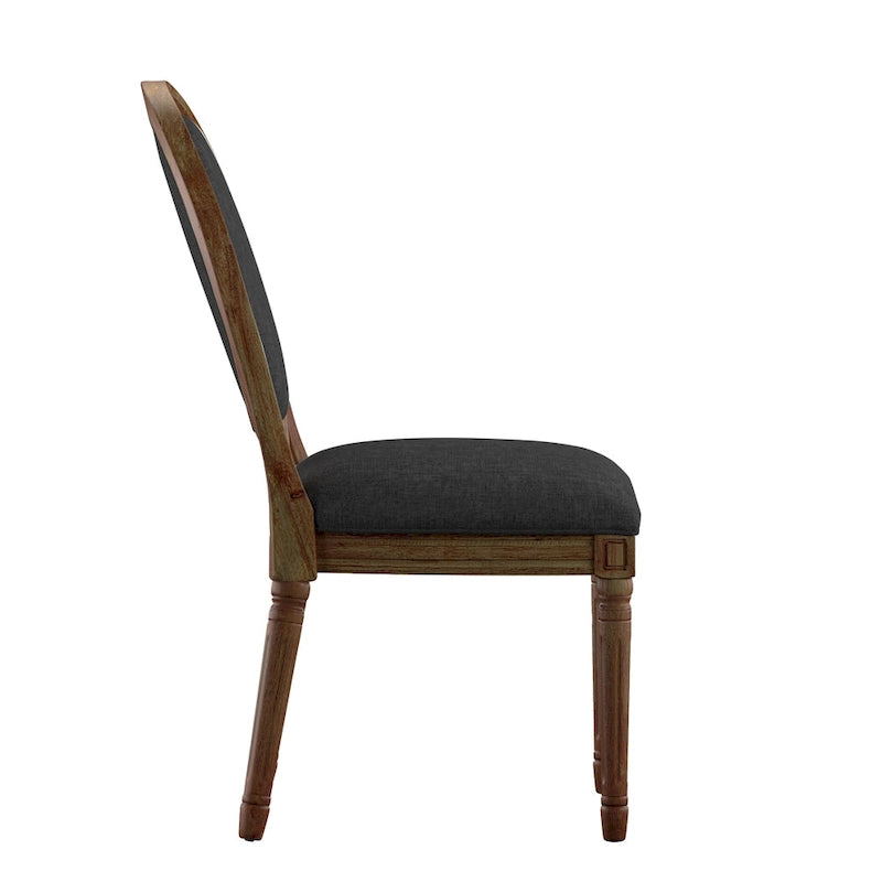 Deana Round Linen and Wood Dining Chairs (Set of 2) by iNSPIRE Q Artisan