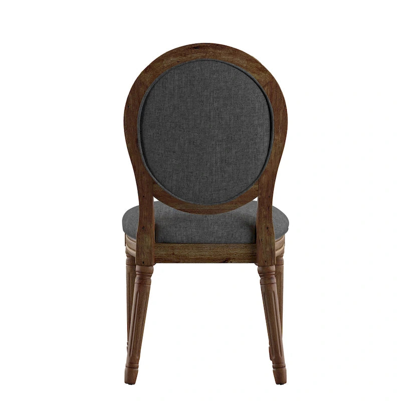 Deana Round Linen and Wood Dining Chairs (Set of 2) by iNSPIRE Q Artisan