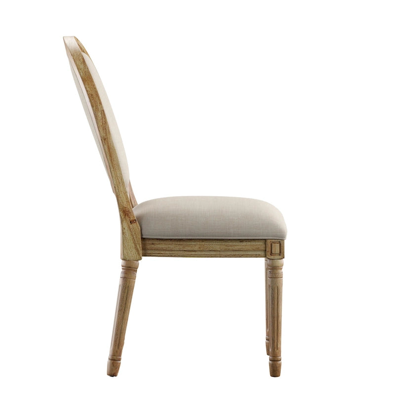Deana Round Linen and Wood Dining Chairs (Set of 2) by iNSPIRE Q Artisan