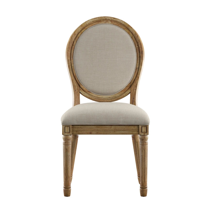 Deana Round Linen and Wood Dining Chairs (Set of 2) by iNSPIRE Q Artisan