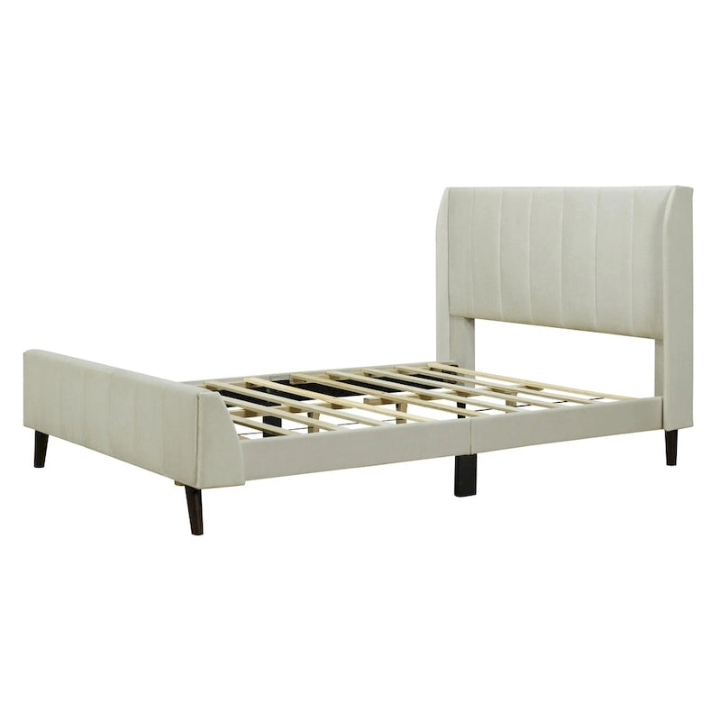 Full Size Upholstered Platform Bed, Velvet