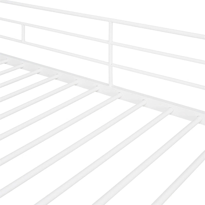 Merax Twin Size Metal Loft Bed with Desk and Shelves