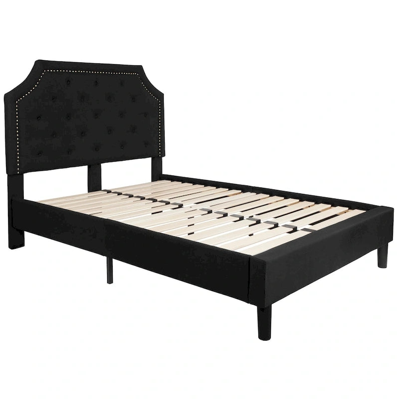 Arched Tufted Upholstered Platform Bed
