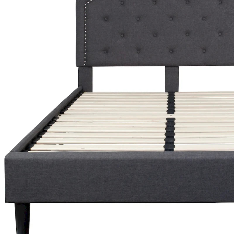 Arched Tufted Upholstered Platform Bed