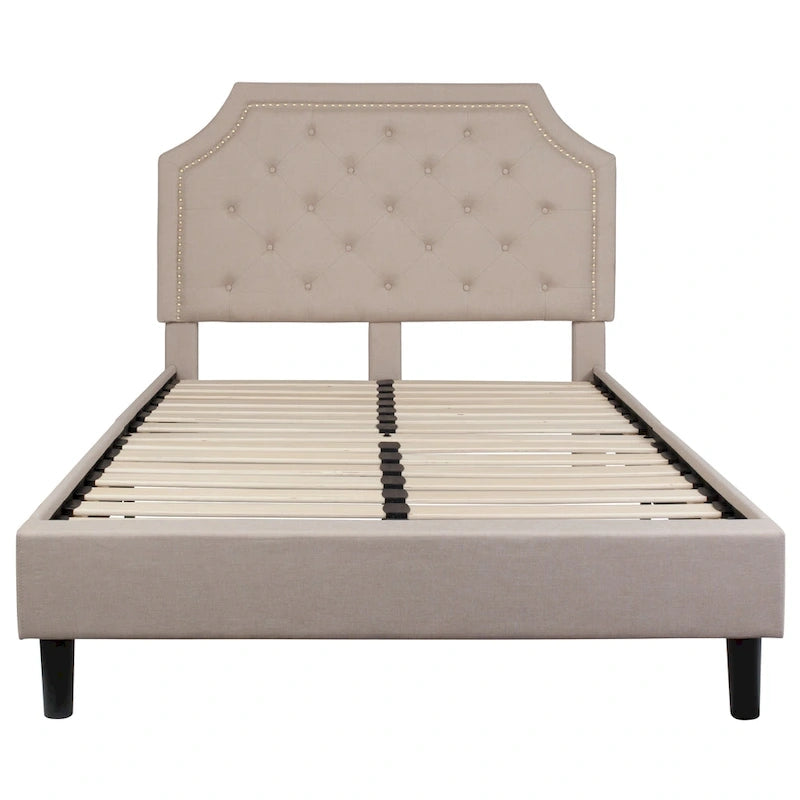 Arched Tufted Upholstered Platform Bed