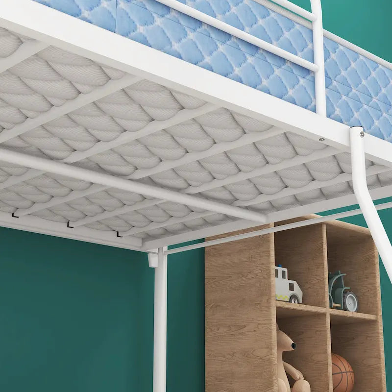 Metal Twin Loft Bed , Twin Size High Loft Bed