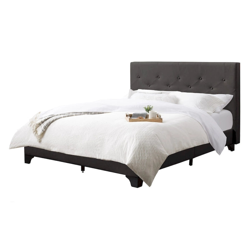 Nova Ridge Upholstered Button-Tufted Bed Frame, Full