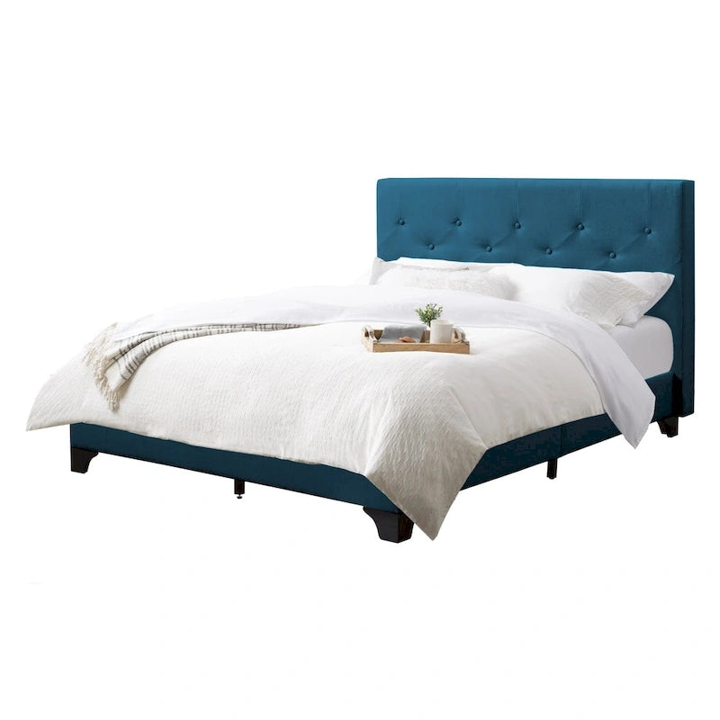 Nova Ridge Upholstered Button-Tufted Bed Frame, Full