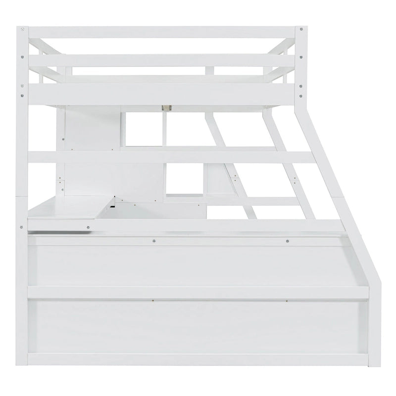 Merax Twin Size Loft Bed with with 7 Drawers 2 Shelves and Desk