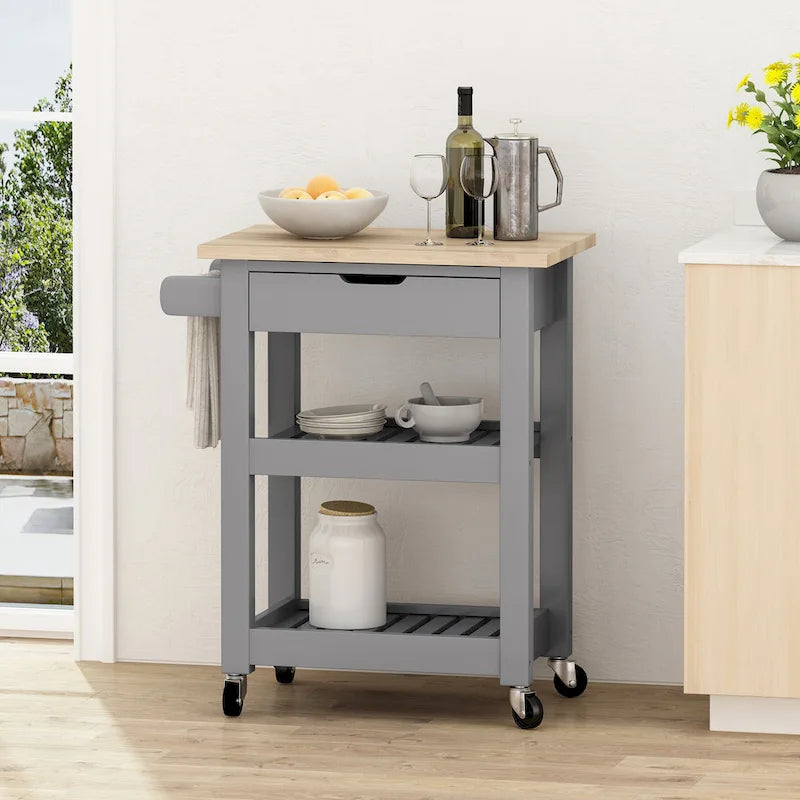 Dade Kitchen Cart with Wheels by Christopher Knight Home
