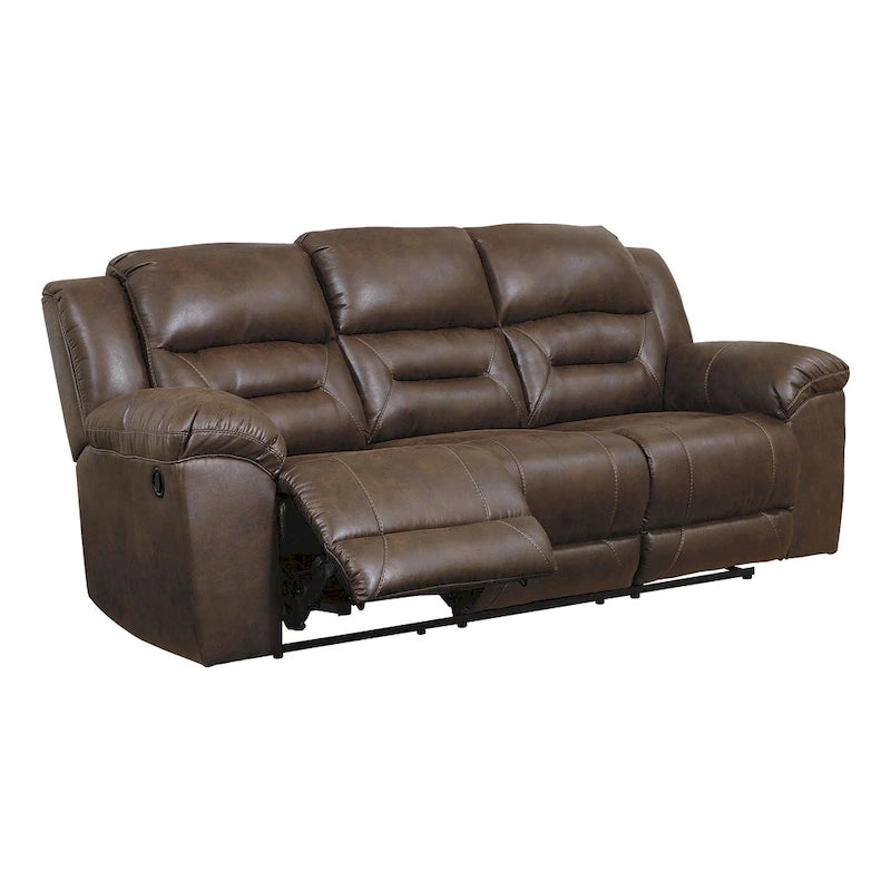 Stoneland Contemporary Reclining Sofa Chocolate