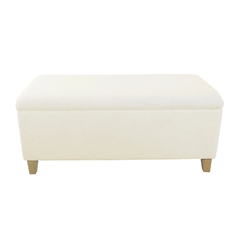 HomePop Sherpa Upholstered Storage Bench - Cream