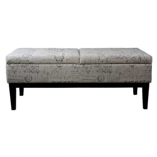 Banc de rangement double levée style Ancien Monde de 19,5 po de hauteur