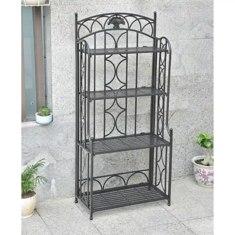 Segovia 4-Tier Iron Folding Bakers Rack