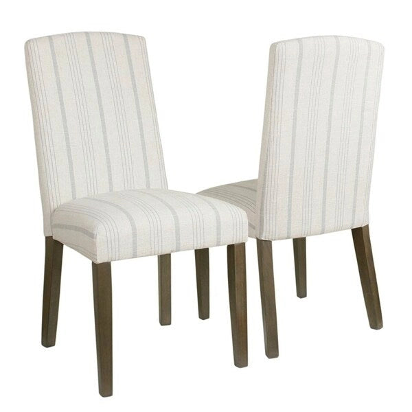 HomePop Classic Parsons Dining Chair - Dove Grey Stripe (Set of 2)