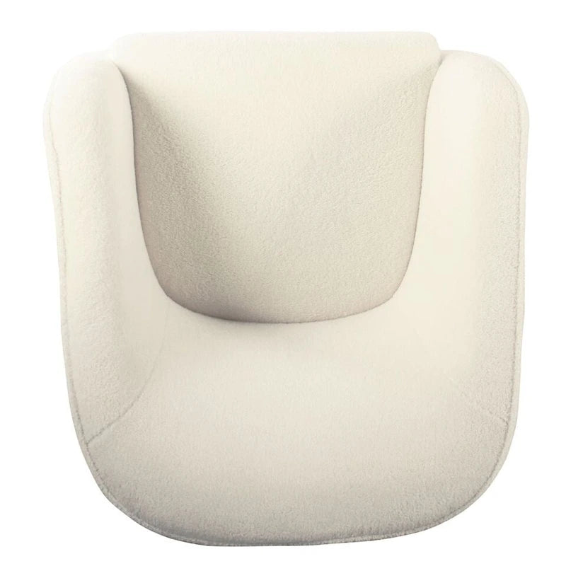 HomePop Sherpa Accent Chair with Wood Legs - Cream