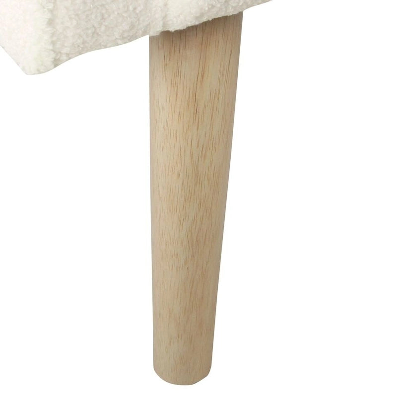 HomePop Sherpa Accent Chair with Wood Legs - Cream