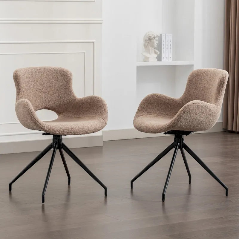 Swivel Dining Accent Chairs Set of 2 - N/A