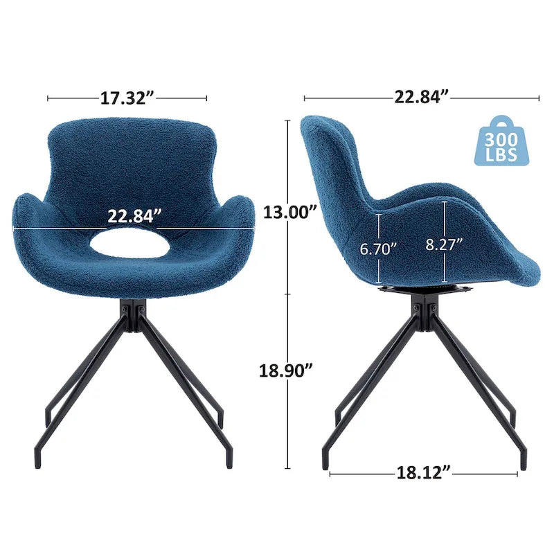 Swivel Dining Accent Chairs Set of 2 - N/A