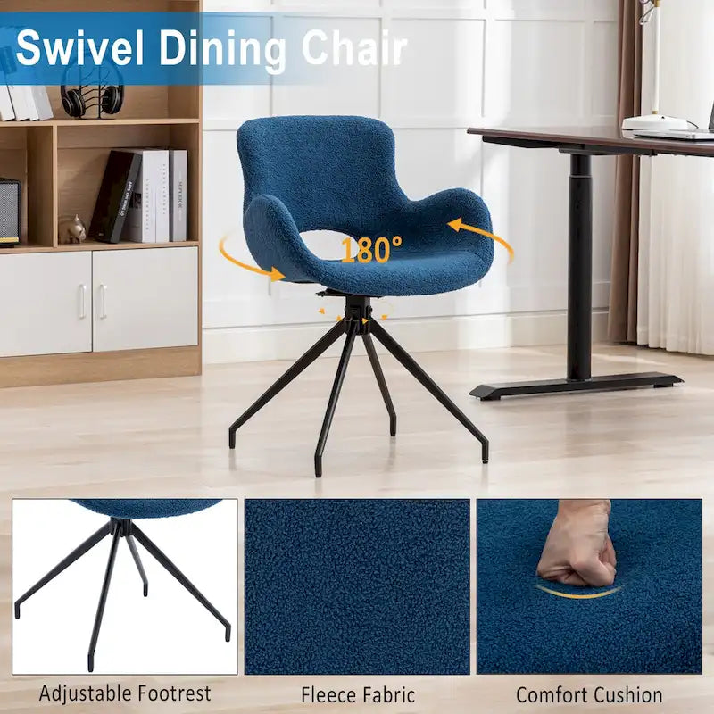 Swivel Dining Accent Chairs Set of 2 - N/A