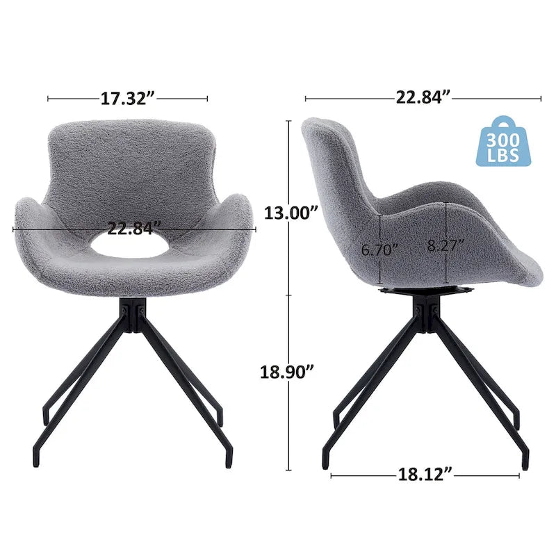 Swivel Dining Accent Chairs Set of 2 - N/A