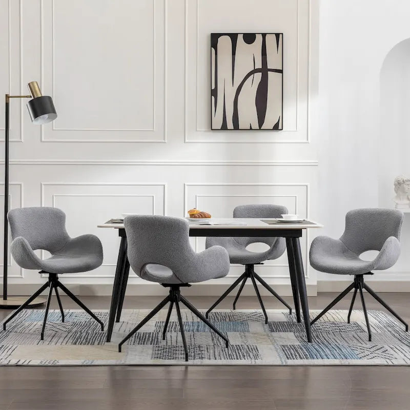 Swivel Dining Accent Chairs Set of 2 - N/A