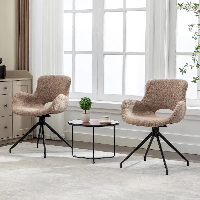 Swivel Dining Accent Chairs Set of 2 - N/A