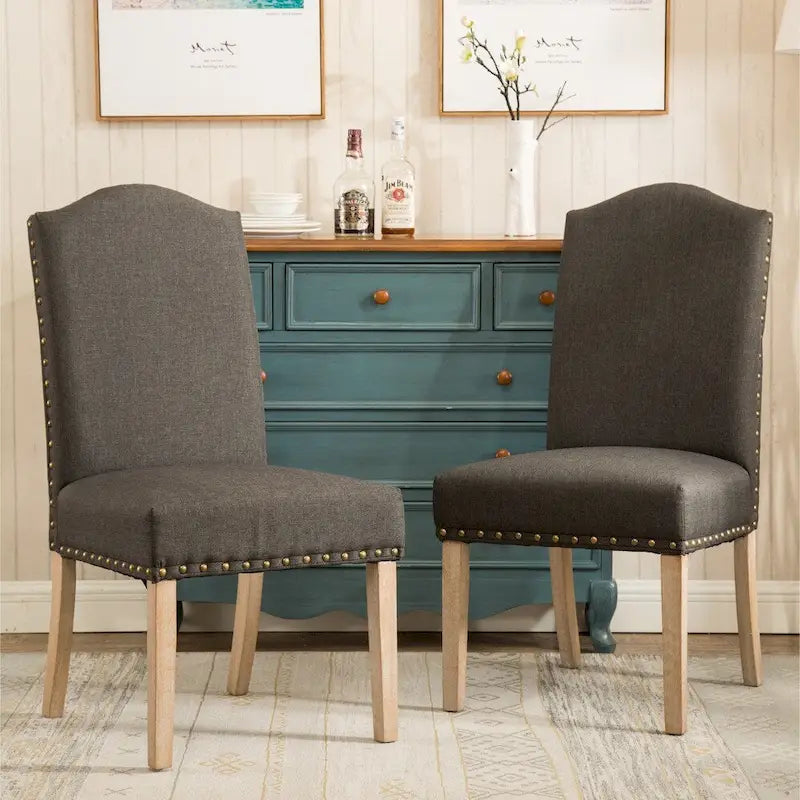 Roundhill Furniture Mod Urban Solid Wood Upholstered Parson Chairs (Set of 2)