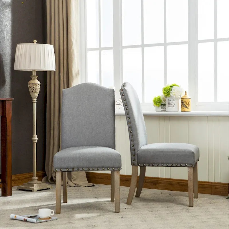 Roundhill Furniture Mod Urban Solid Wood Upholstered Parson Chairs (Set of 2)