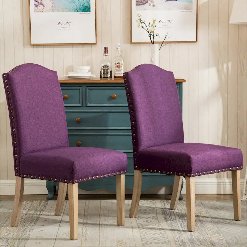 Roundhill Furniture Mod Urban Solid Wood Upholstered Parson Chairs (Set of 2)