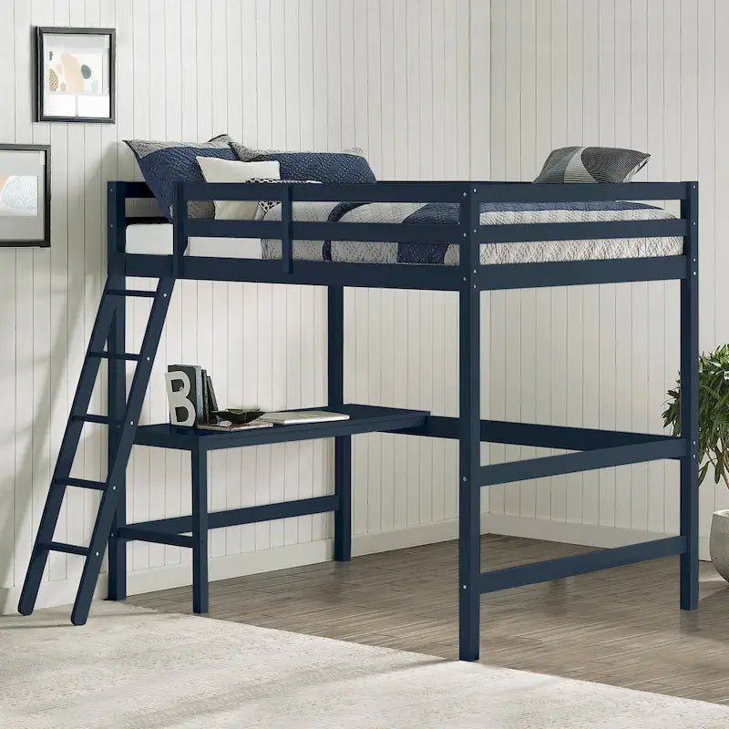 Hillsdale Caspian Wood Twin Loft Bed with Desk