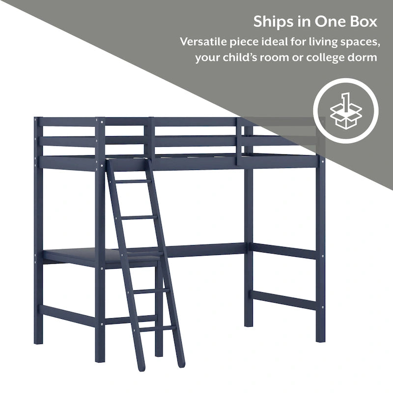 Hillsdale Caspian Wood Twin Loft Bed with Desk