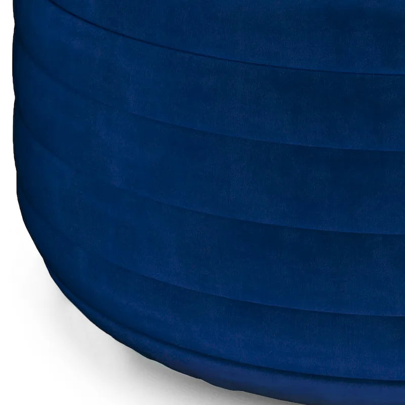 WYNDENHALL Anna Boho Round Pouf in Velvet Fabric