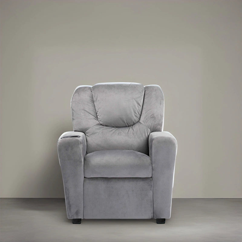 Fauteuil inclinable pour enfants en PVC avec fonction d'inclinaison par poussée, porte-gobelet et repose-pieds confortable