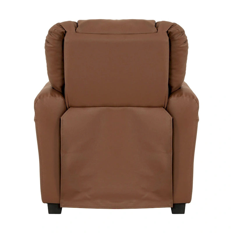 Fauteuil inclinable pour enfants en PVC avec fonction d'inclinaison par poussée, porte-gobelet et repose-pieds confortable