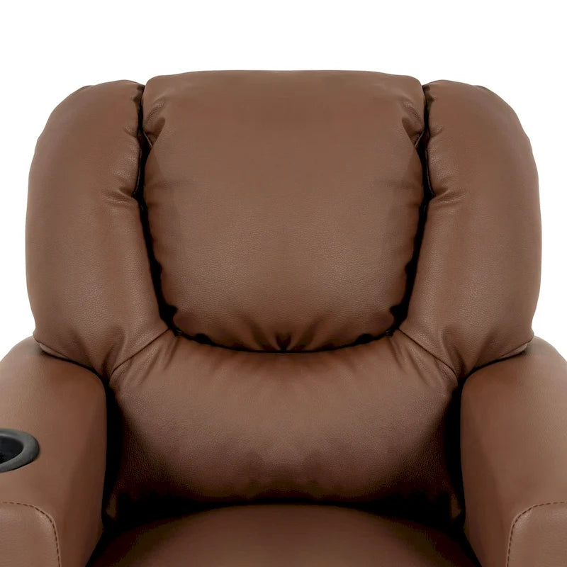 Fauteuil inclinable pour enfants en PVC avec fonction d'inclinaison par poussée, porte-gobelet et repose-pieds confortable