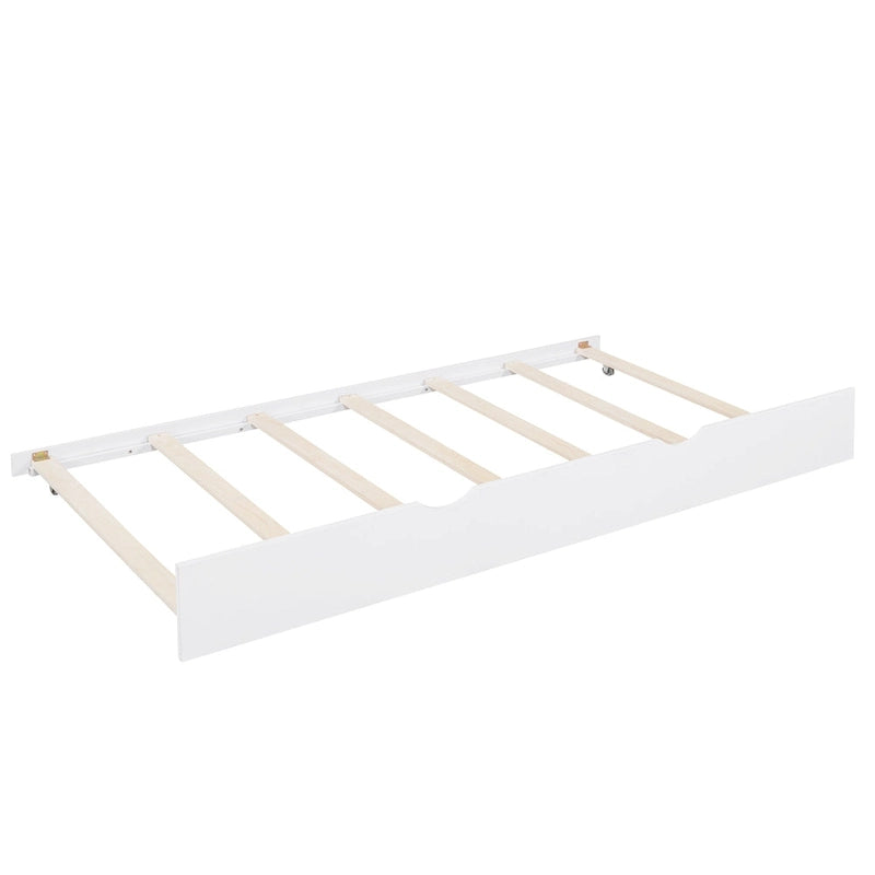 Wooden Full Size House Bed with Trundle