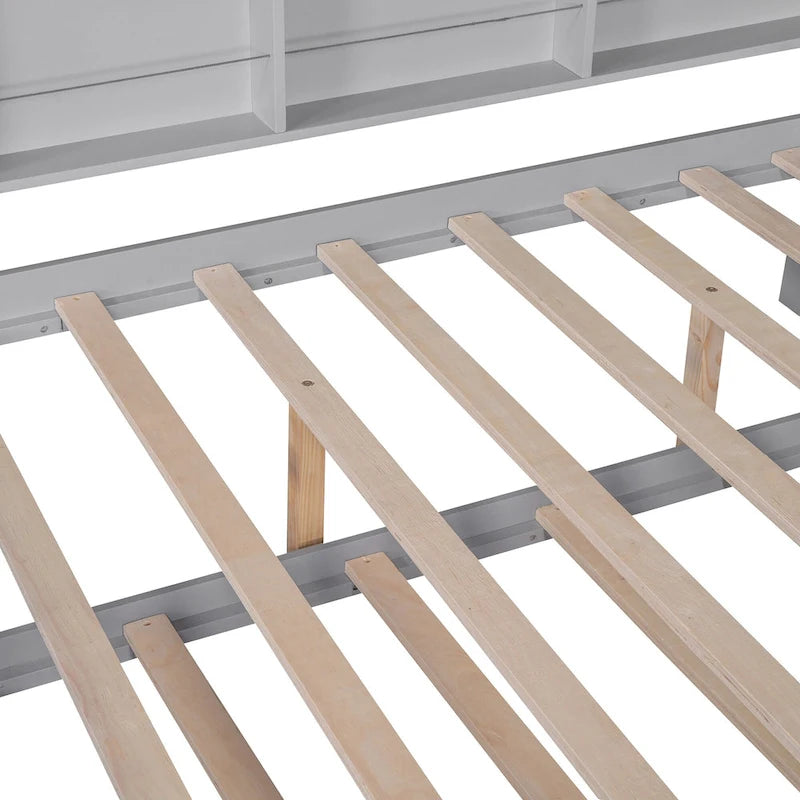 Wooden Full Size House Bed with Trundle