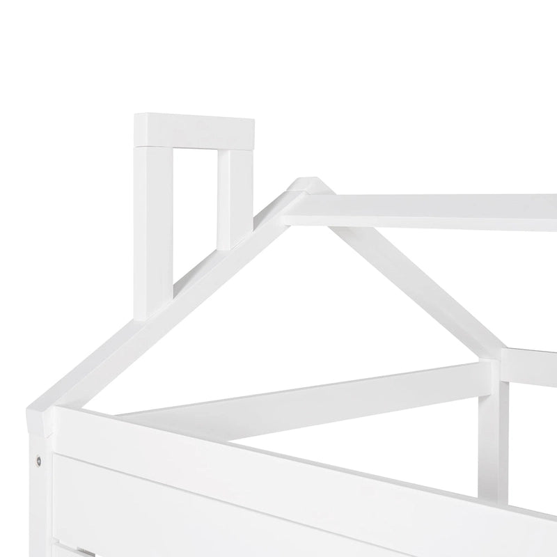Nestfair Twin Size House Style Wood Bed with Trundle