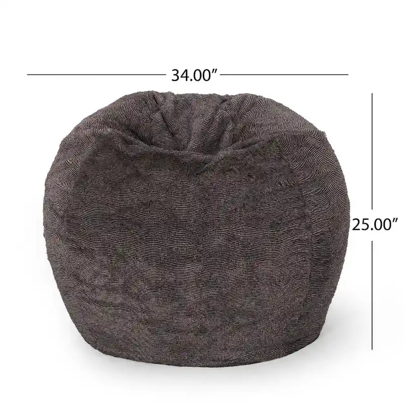 Greyrock Modern Glam Faux Fur Winter Bean Bag by Christopher Knight Home
