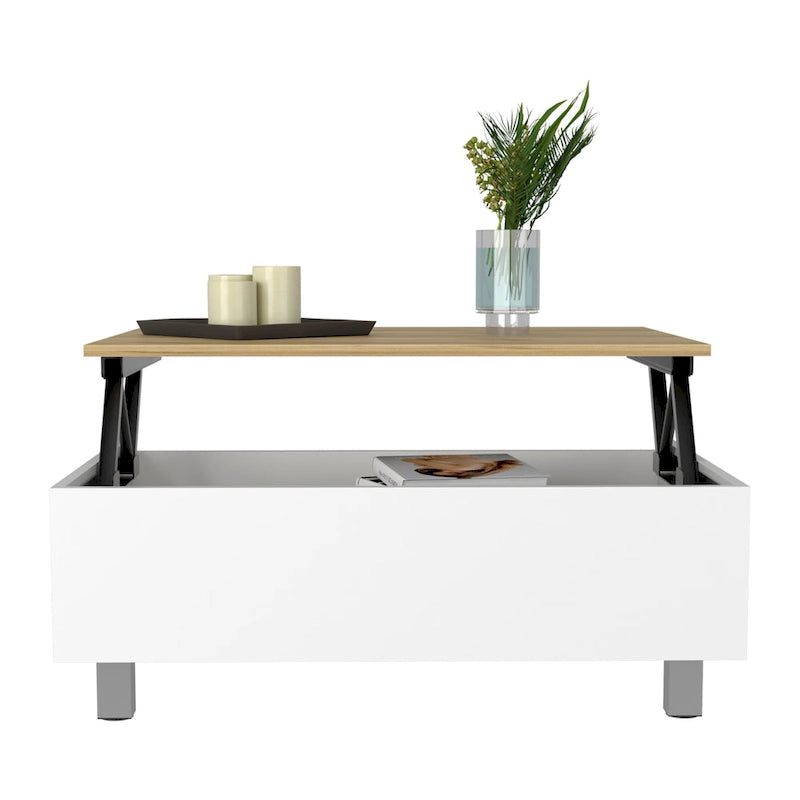 TUHOME Gambia Coffee Table with Lift Top, Concealed Storage and 4 Legs