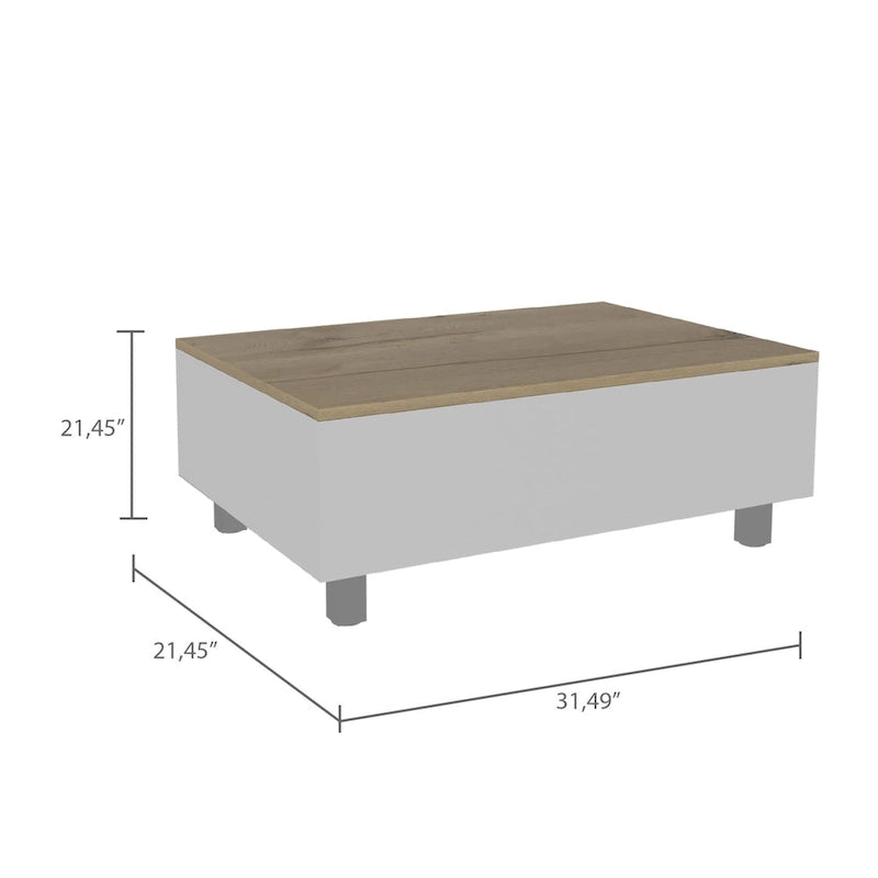 TUHOME Gambia Coffee Table with Lift Top, Concealed Storage and 4 Legs