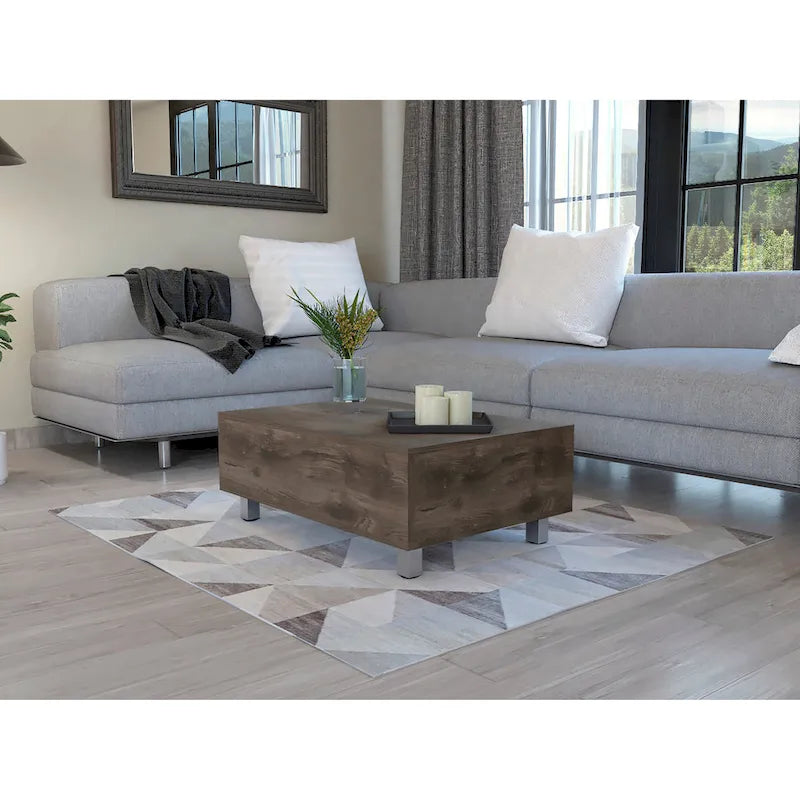 TUHOME Gambia Coffee Table with Lift Top, Concealed Storage and 4 Legs