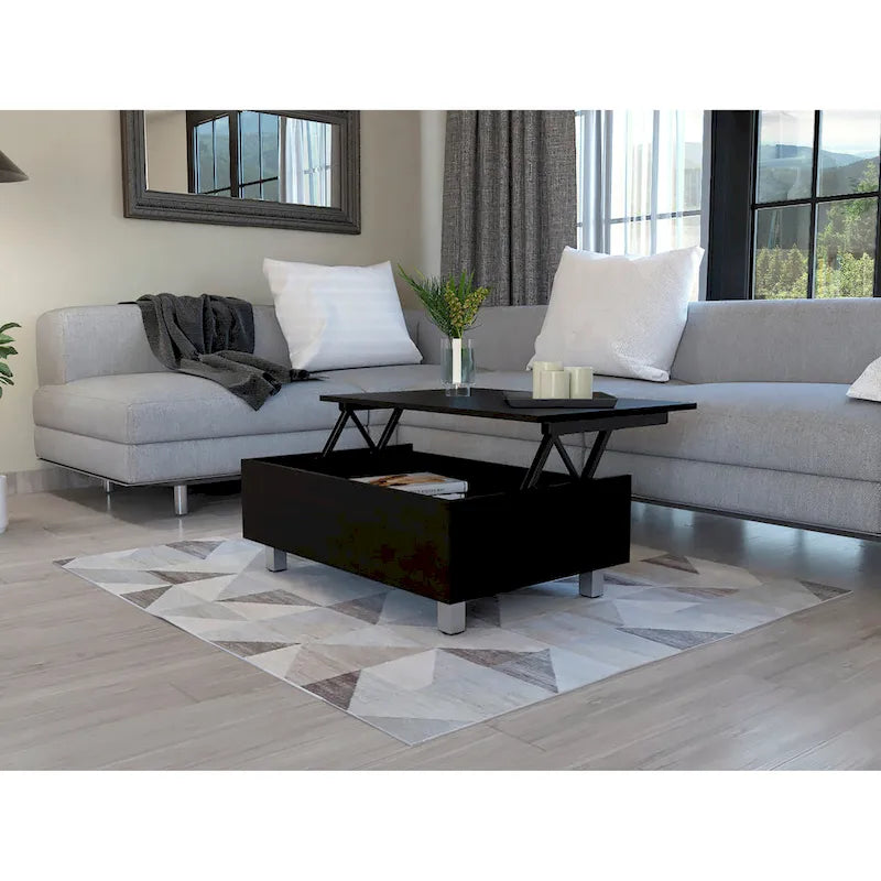 TUHOME Gambia Coffee Table with Lift Top, Concealed Storage and 4 Legs