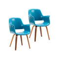 Chaises de salle à manger lot de 2, cuir PU, pieds en bois courbé