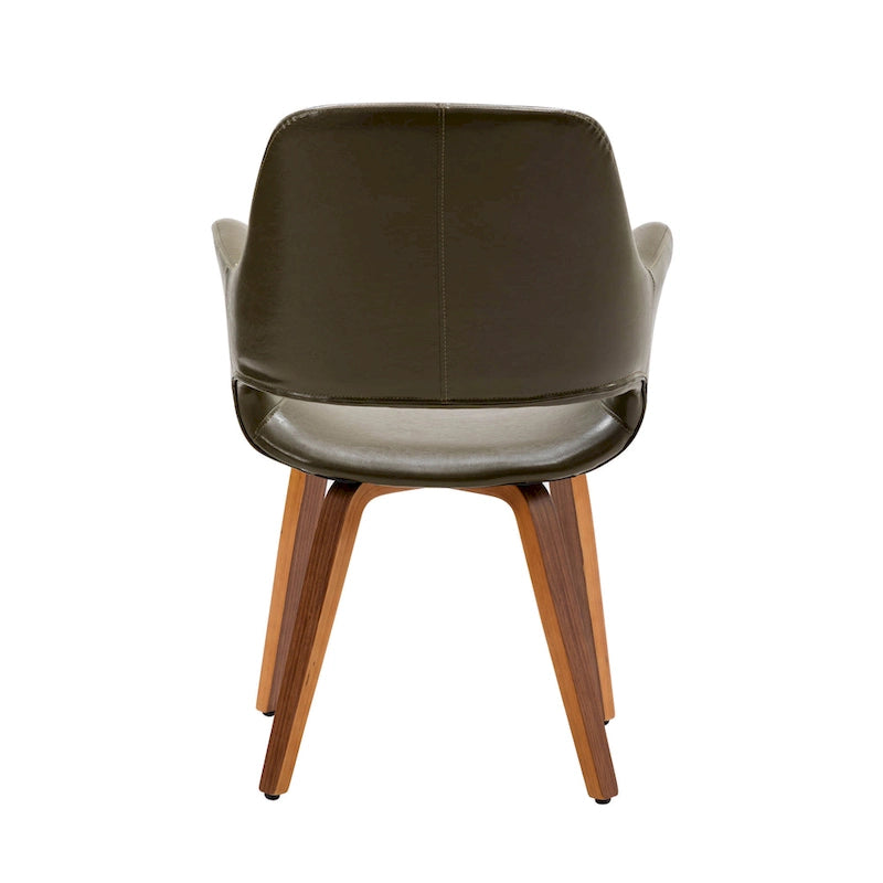 Chaises de salle à manger lot de 2, cuir PU, pieds en bois courbé