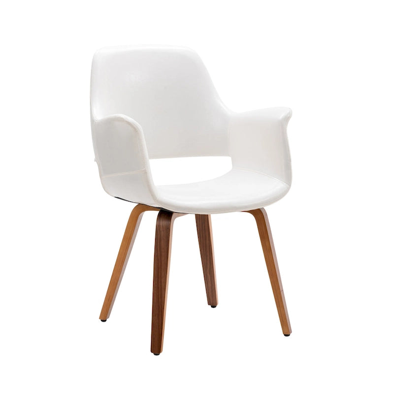 Chaises de salle à manger lot de 2, cuir PU, pieds en bois courbé